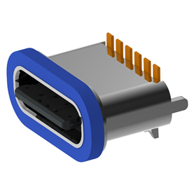 XB-TYPE C 6P vertical waterproof base L=7.15mm (with steel sheet) (zinc alloy shell)